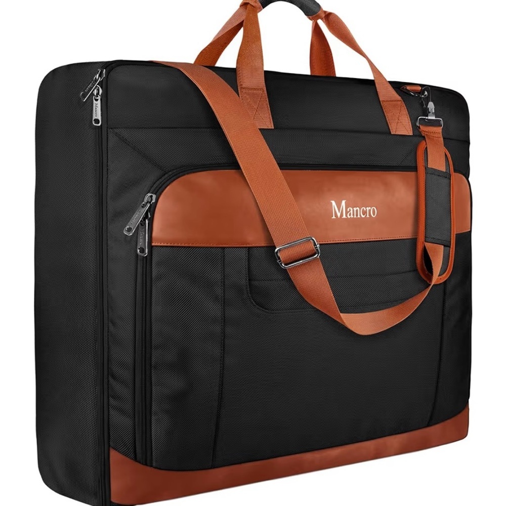 Mancro Garment Bag Suit Travel Duffel Carry On with Shoulder Strap